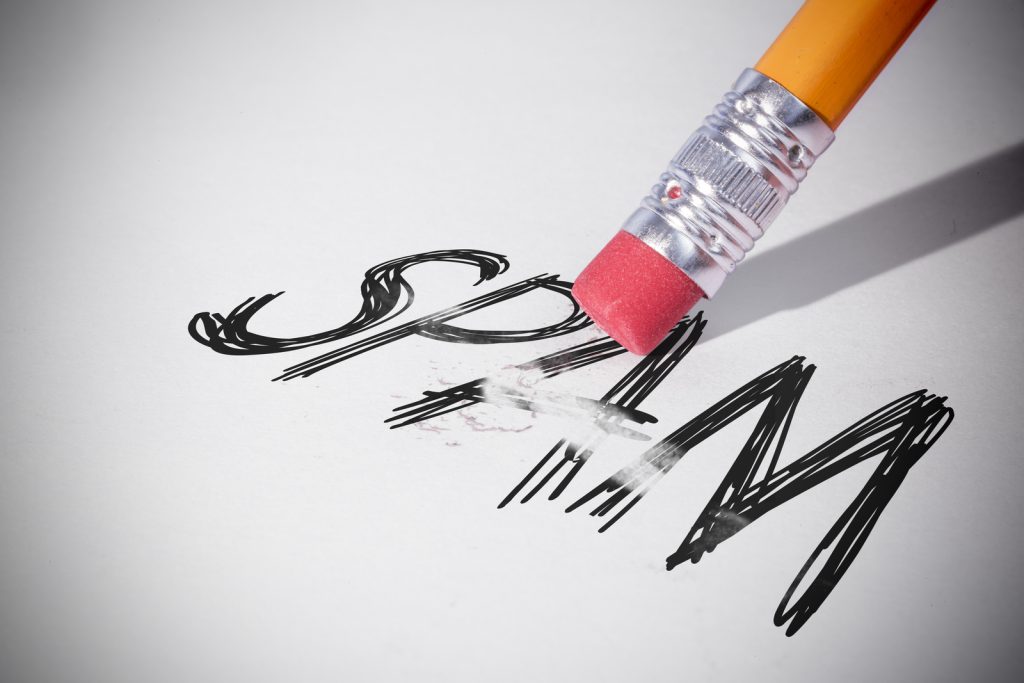 12598082 pencil erasing the word spam